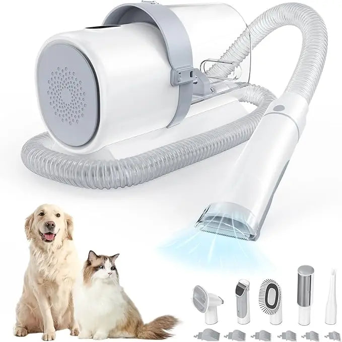 Cordless Pet Grooming Vacuum Kit – 2.5L Dust Cup, 3 Suction Modes, 5 Tools, Low Noise for Dogs & Cats