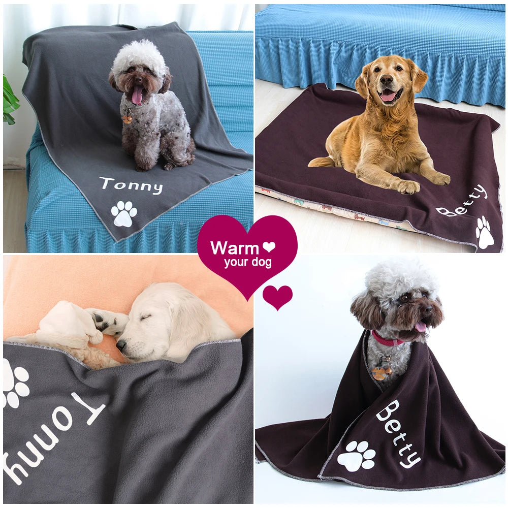 Personalized Dog Fleece Blanket
