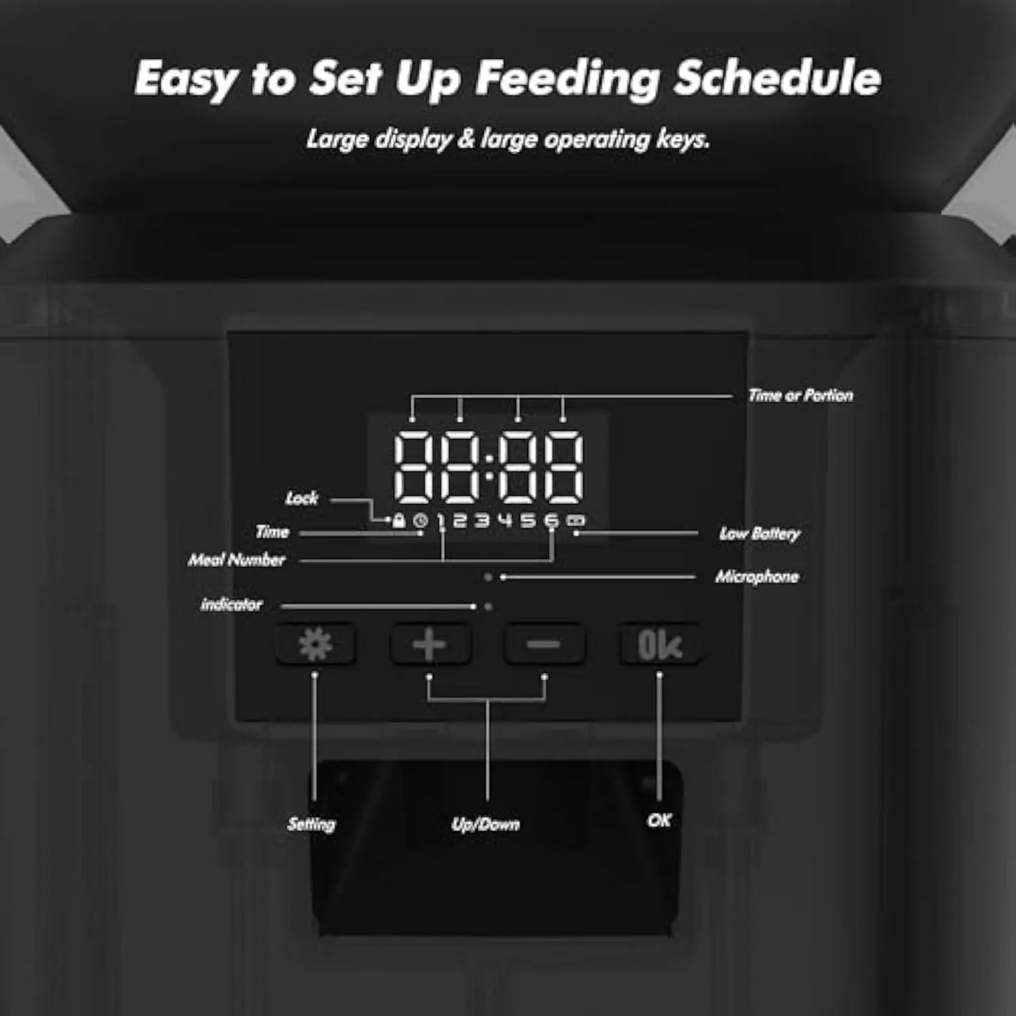 Automatic Pet Feeder – 8L Smart Food Dispenser with Key Control, SUS+ABS Build for Cats & Dogs