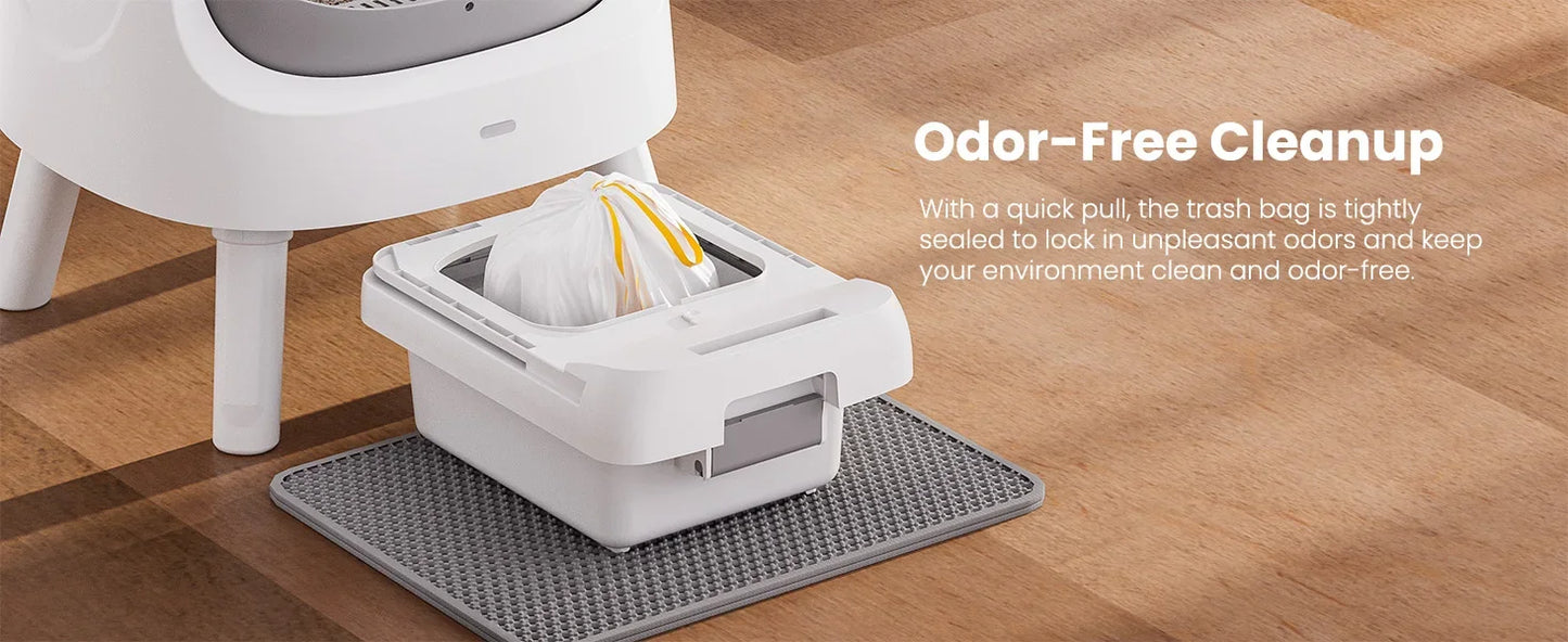 Automatic Self-Cleaning Cat Litter Box – Sensor Activated, Low Noise, Open-Top with Removable Tray