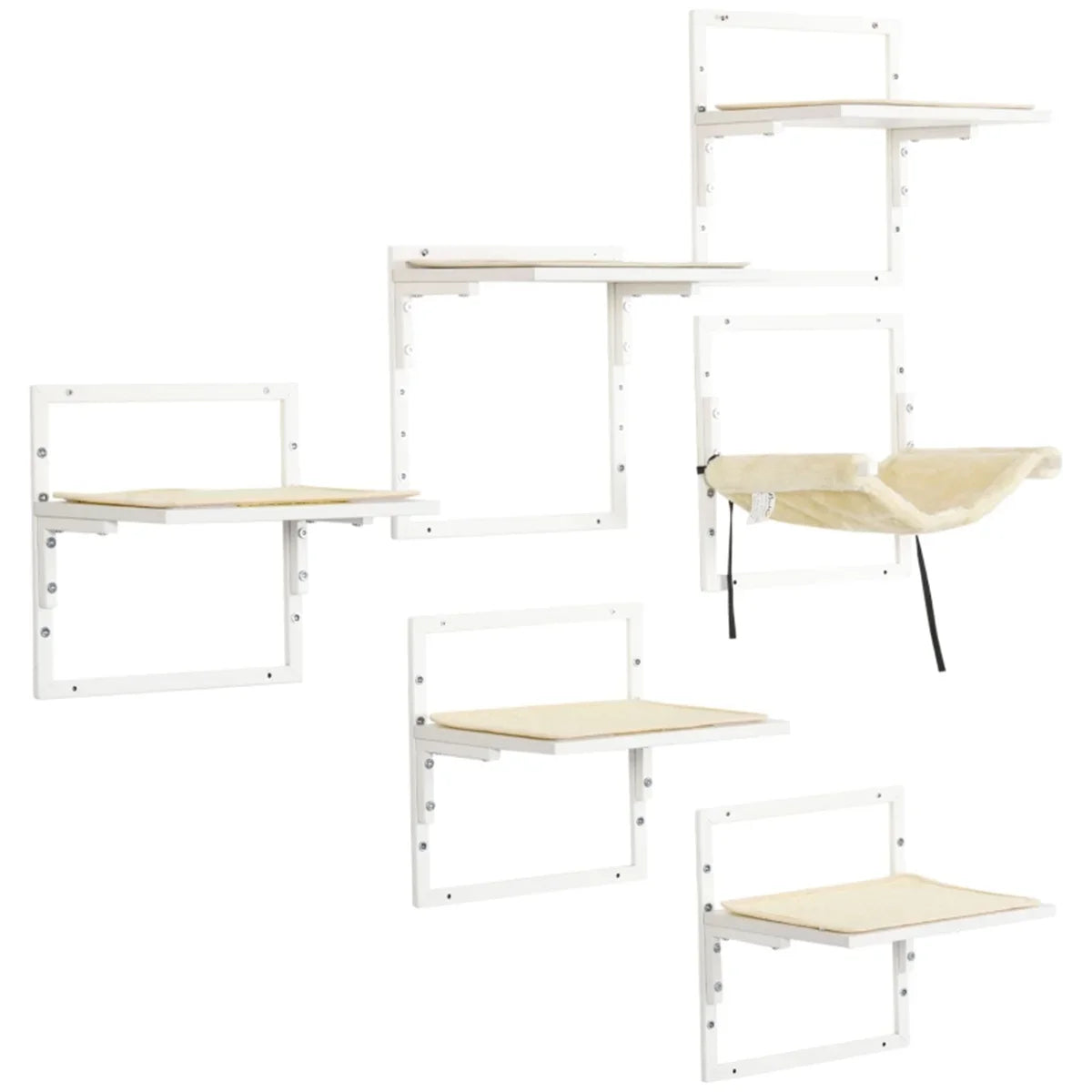 Cat Shelf & Tower Set – Wall-Mounted Climbing Furniture with Toys, Training Aids & Snack Holders