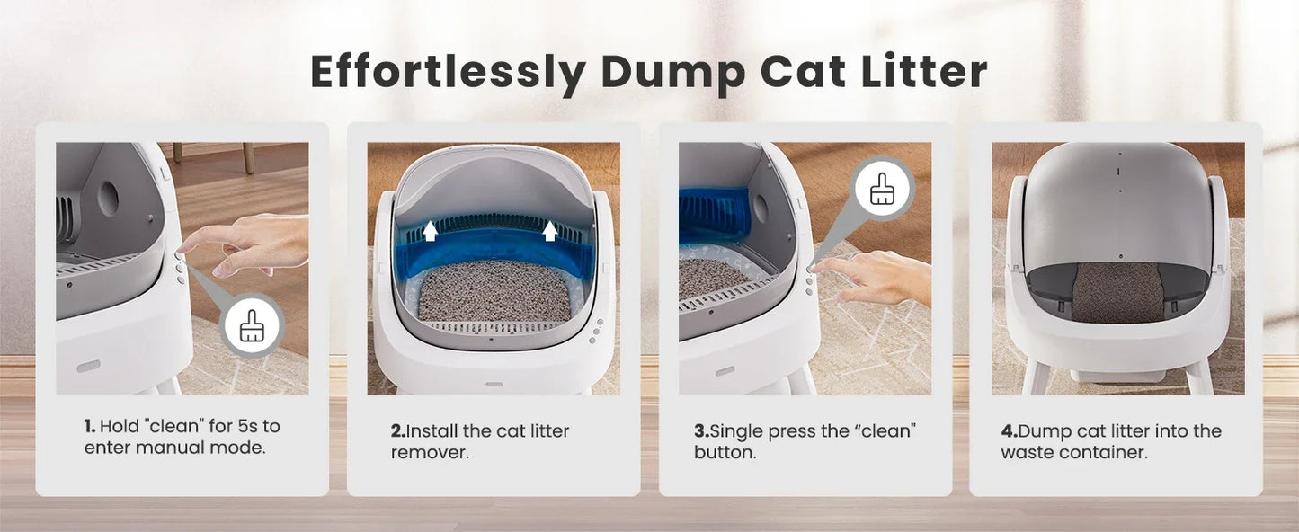 Automatic Self-Cleaning Cat Litter Box – Sensor Activated, Low Noise, Open-Top with Removable Tray