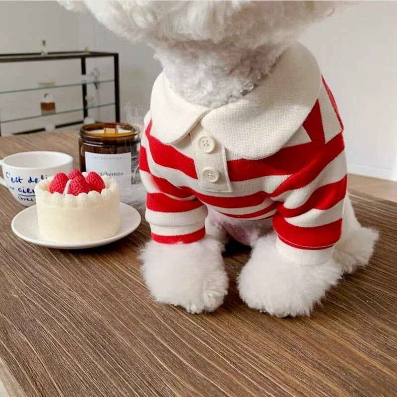 Striped Dog Polo Shirt