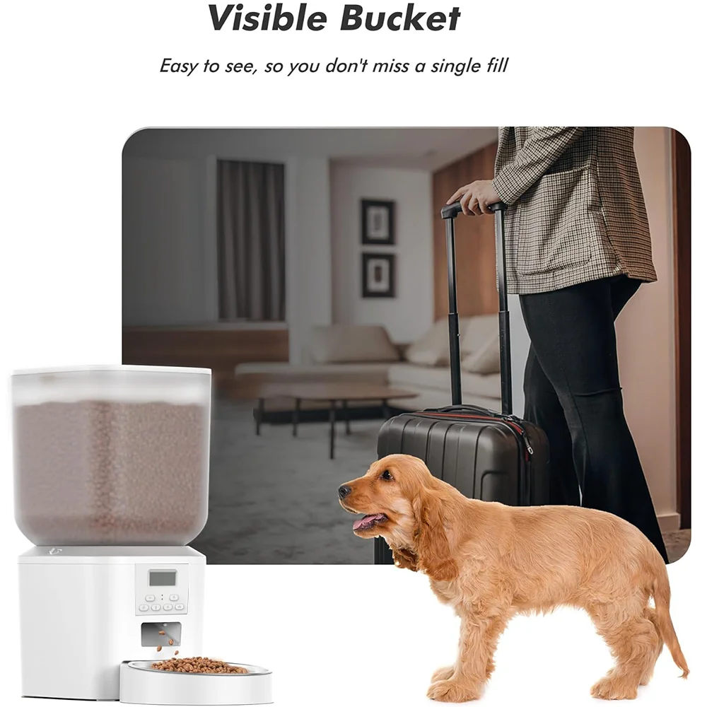Automatic Pet Feeder – 8L Smart Food Dispenser with Key Control, SUS+ABS Build for Cats & Dogs