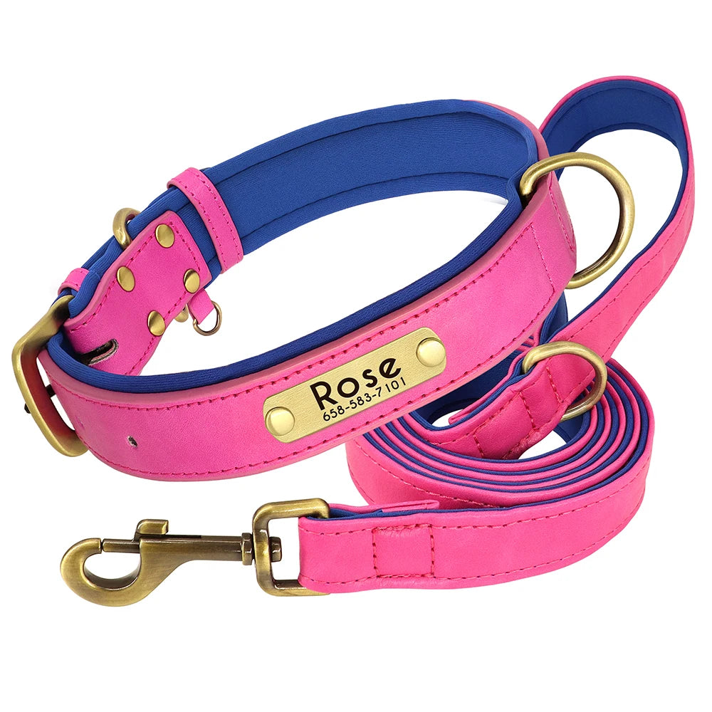 Custom Leather Dog Collar Set