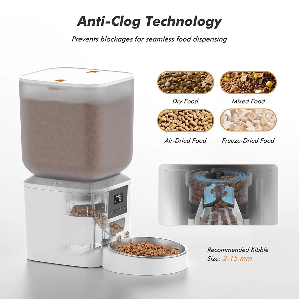 Automatic Pet Feeder – 8L Smart Food Dispenser with Key Control, SUS+ABS Build for Cats & Dogs