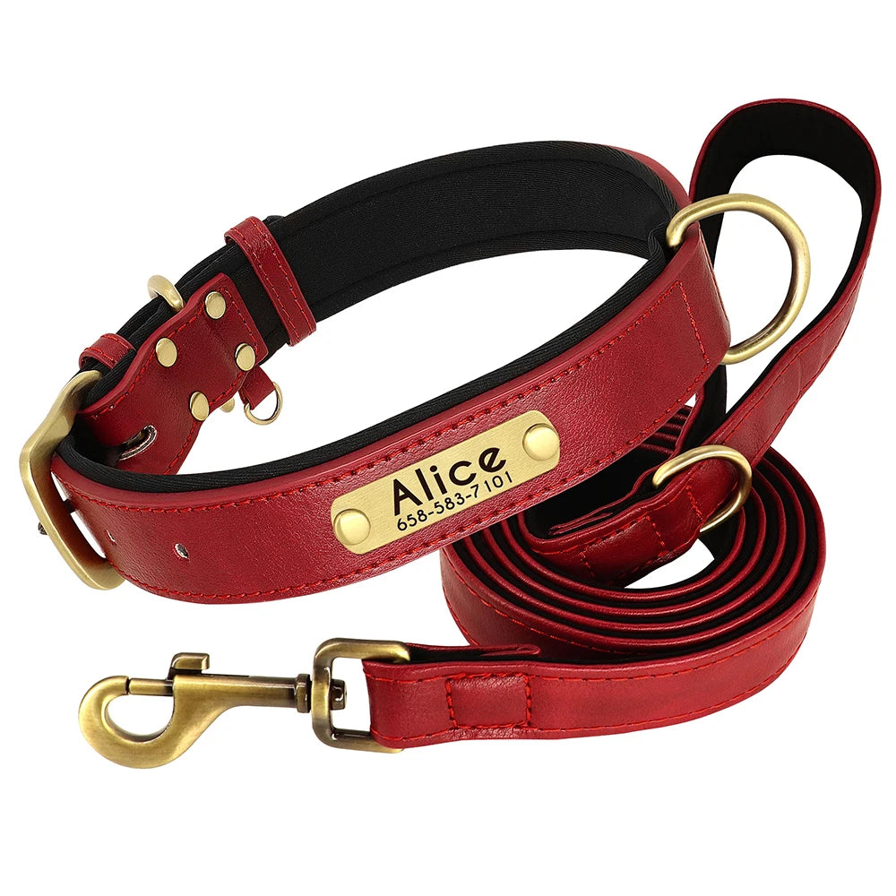 Custom Leather Dog Collar Set