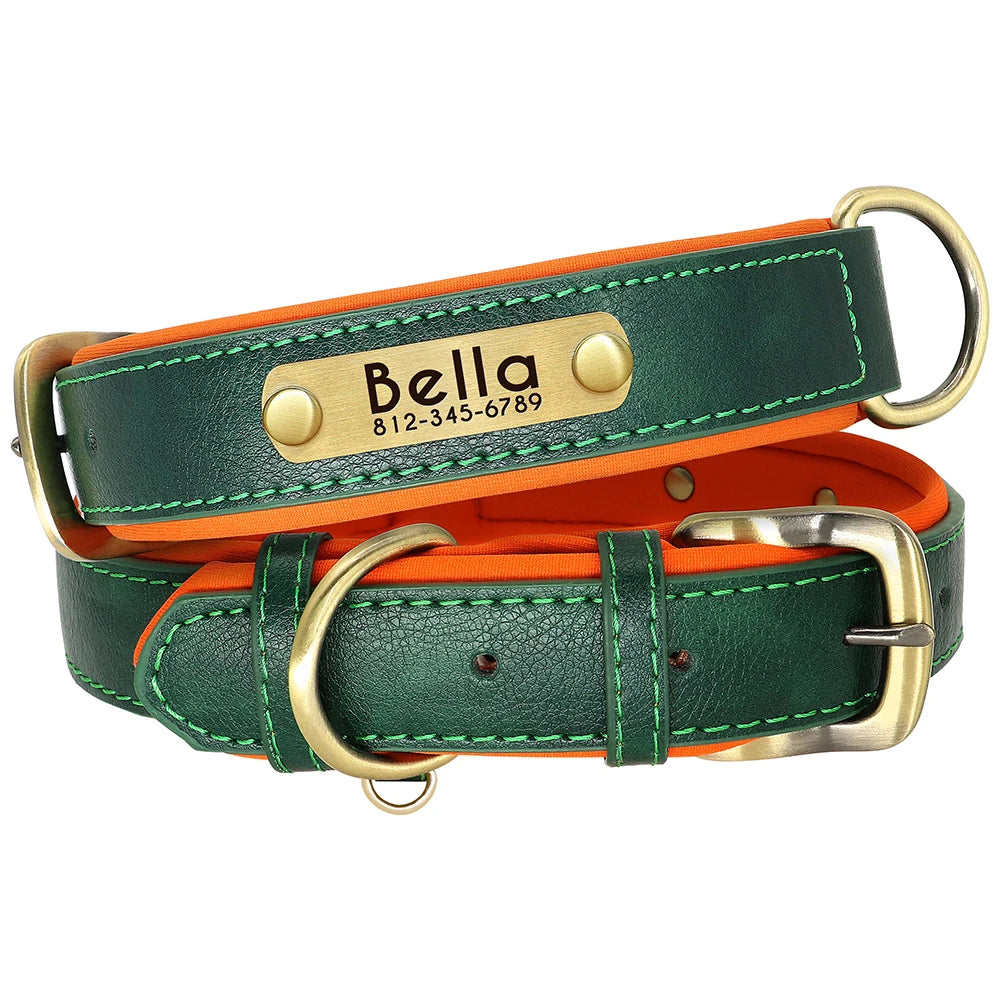 Custom Leather Dog Collar Set