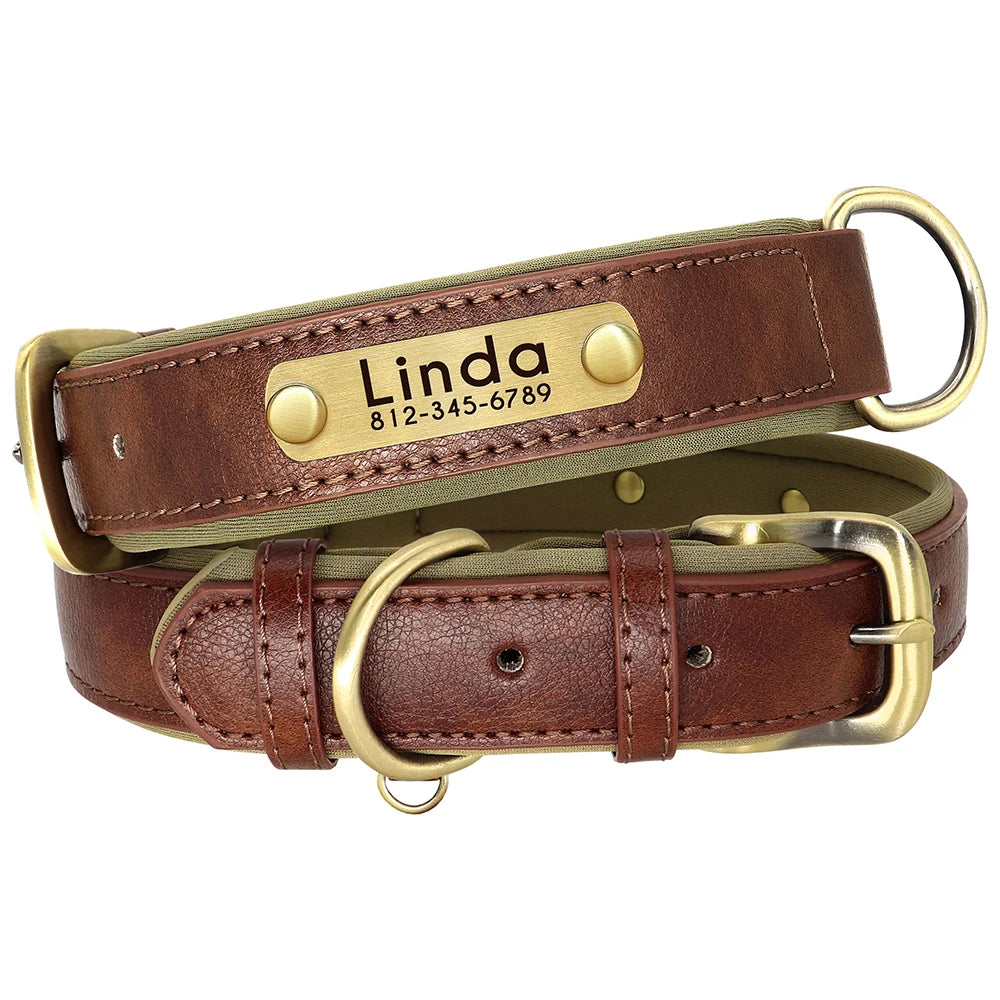 Custom Leather Dog Collar Set