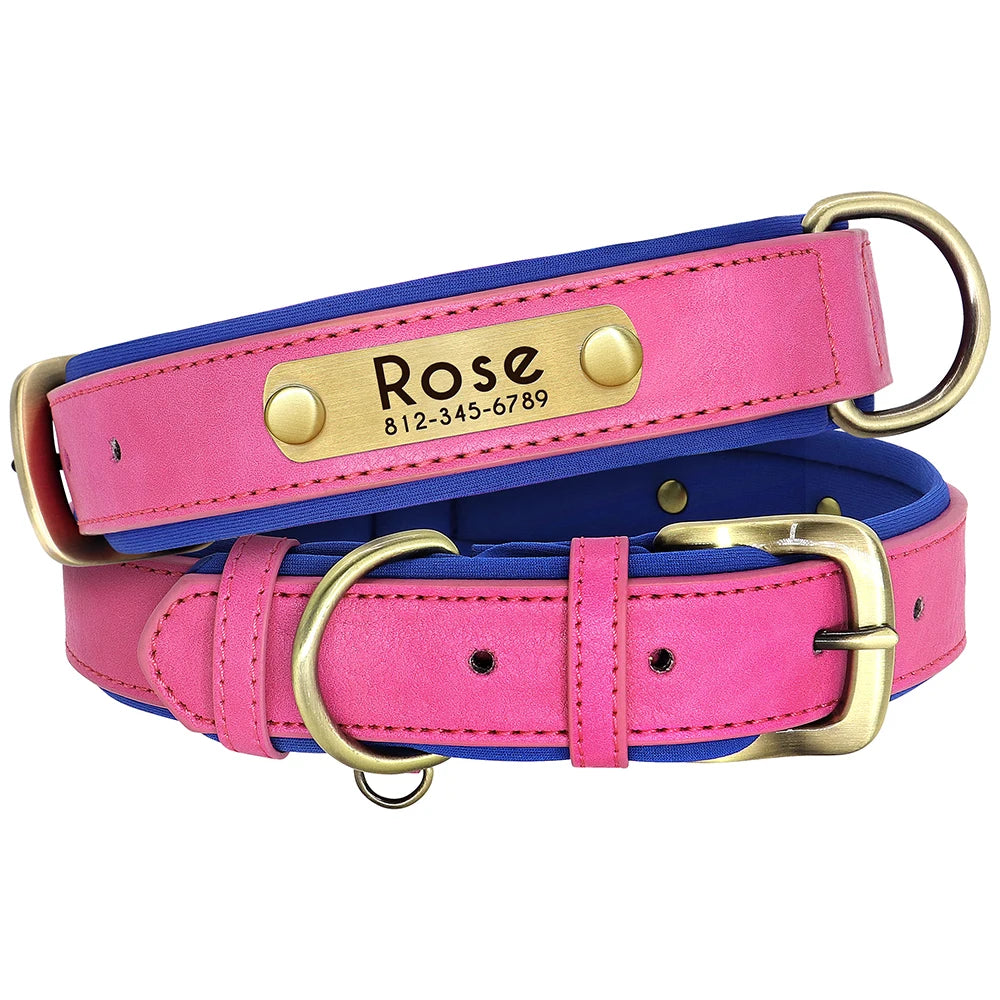 Custom Leather Dog Collar Set