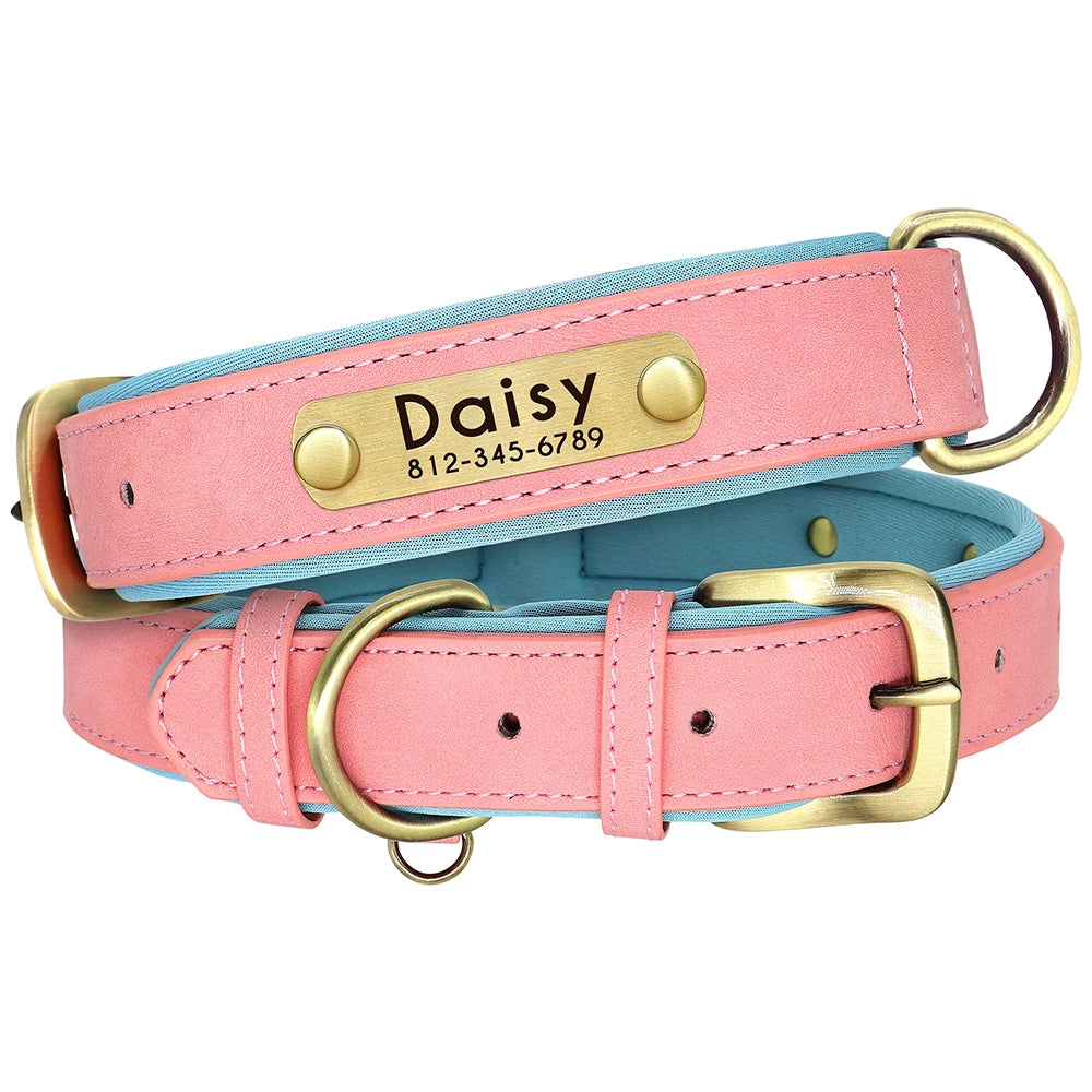Custom Leather Dog Collar Set