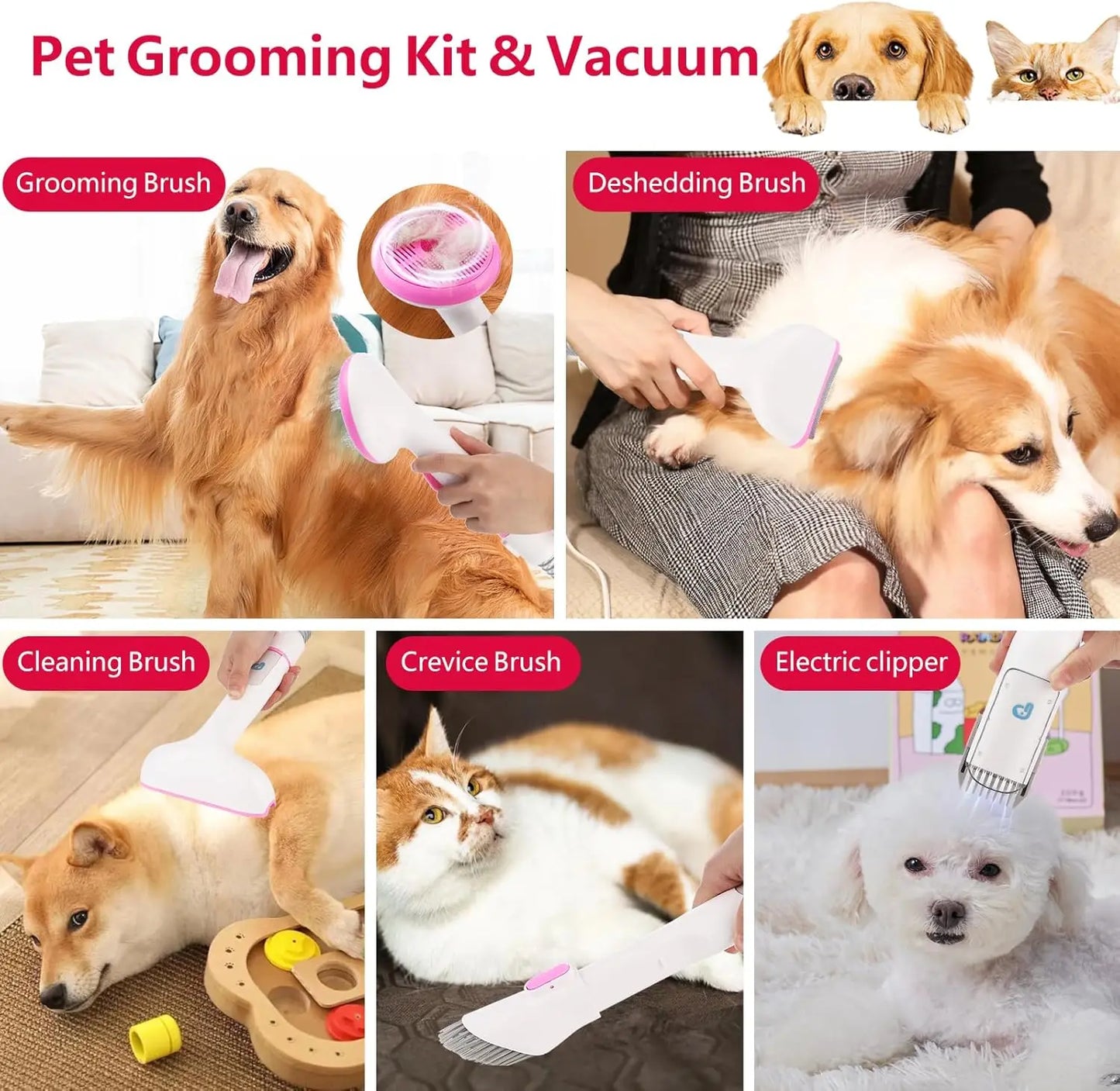 Pet Grooming Vacuum Kit