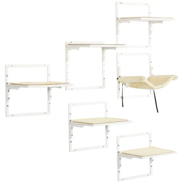 Cat Shelf & Tower Set – Wall-Mounted Climbing Furniture with Toys, Training Aids & Snack Holders