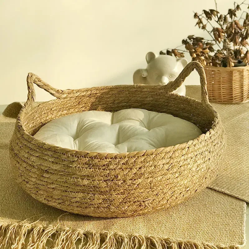 Rattan Cat Bed Basket