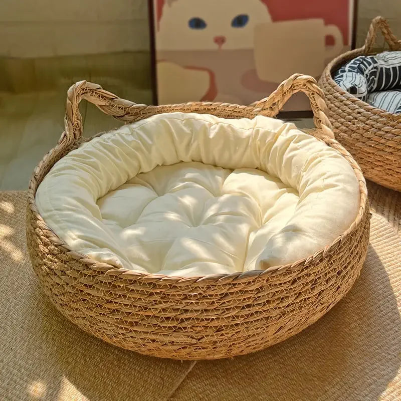 Rattan Cat Bed Basket