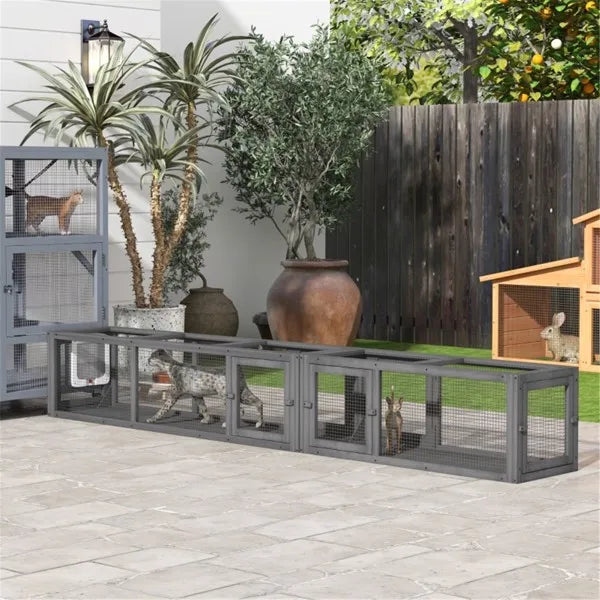Cozy Cat Nest & Cage Set – Weather-Protected Cat Run with Toys and Training Kit for Indoor/Outdoor Use
