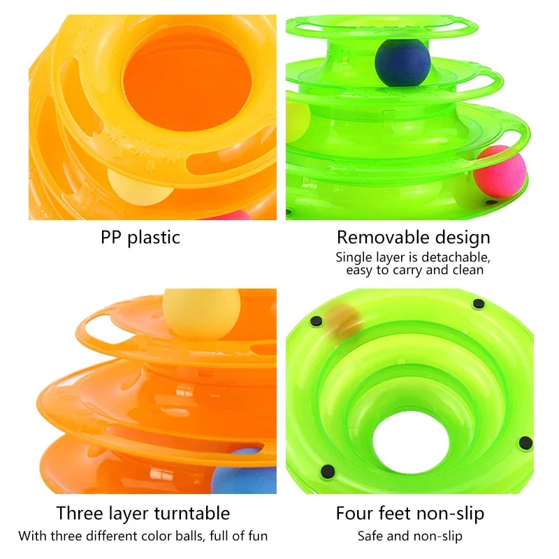3-Level Cat Toy Tower