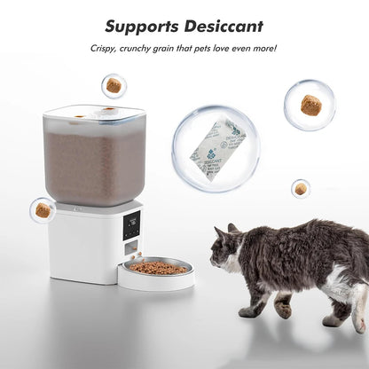 Automatic Pet Feeder – 8L Smart Food Dispenser with Key Control, SUS+ABS Build for Cats & Dogs