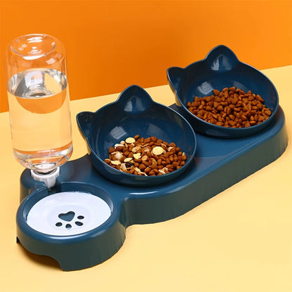 Tilted Cat Feeder Set
