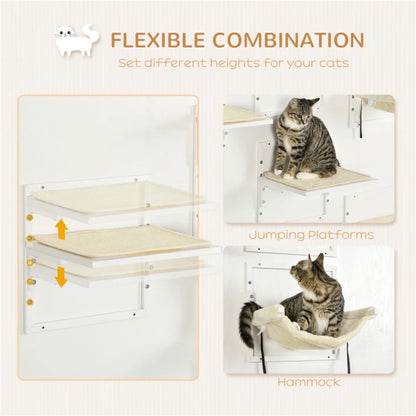 Cat Shelf & Tower Set – Wall-Mounted Climbing Furniture with Toys, Training Aids & Snack Holders