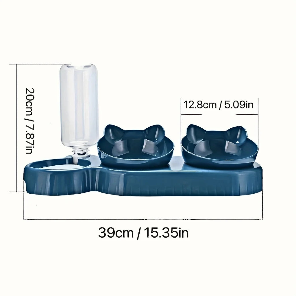 Tilted Cat Feeder Set