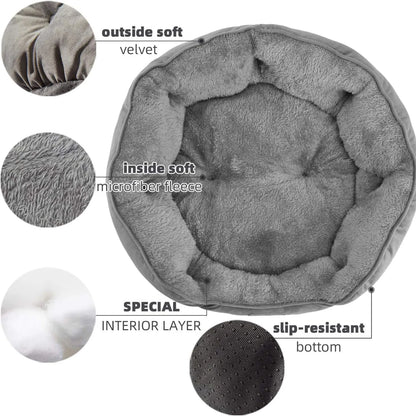 Soft Pet Bed with Non-Slip Base