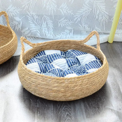 Rattan Cat Bed Basket