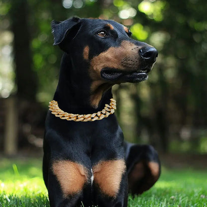 Rhinestone Dog Chain Collar