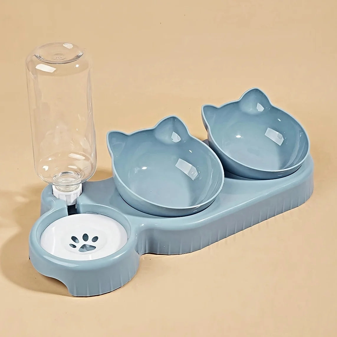 Tilted Cat Feeder Set