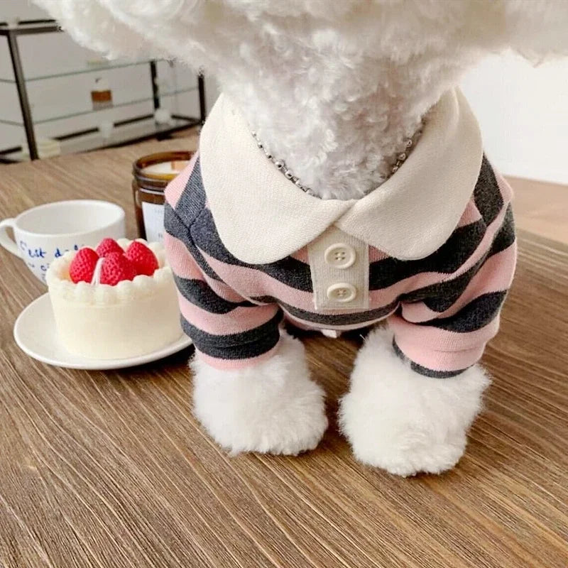 Striped Dog Polo Shirt