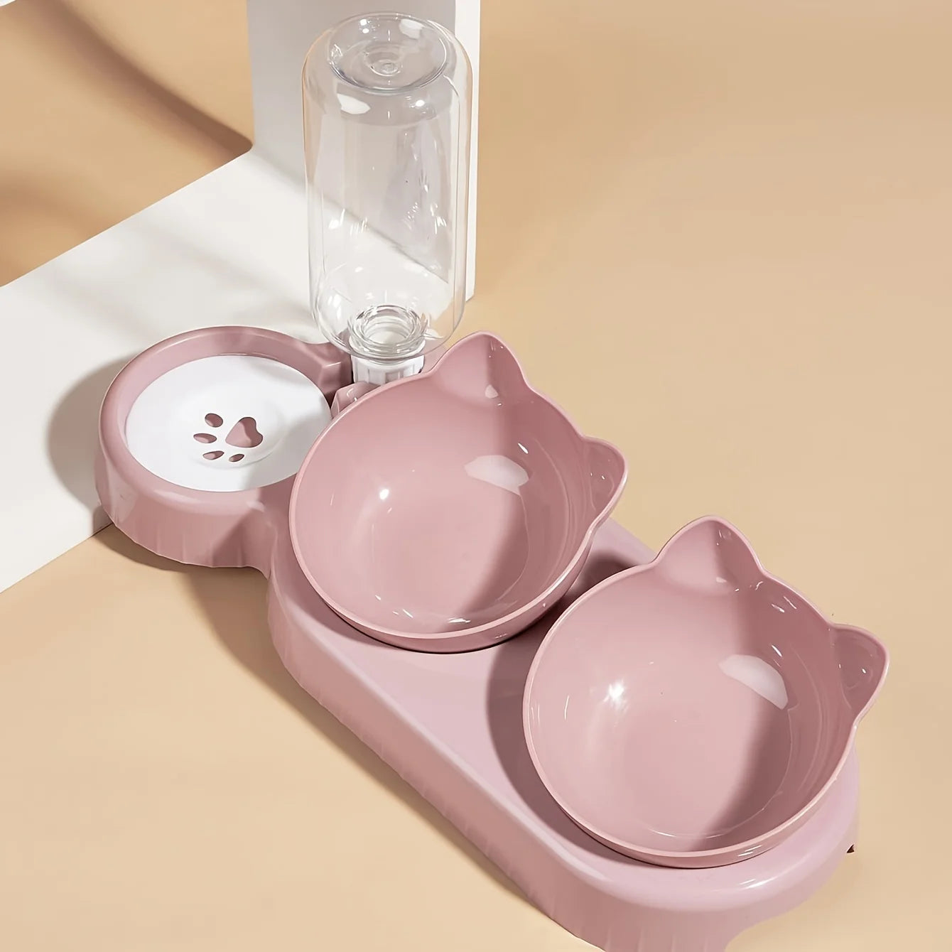 Tilted Cat Feeder Set