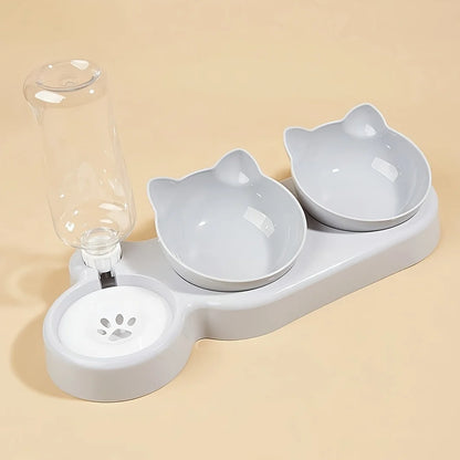 Tilted Cat Feeder Set