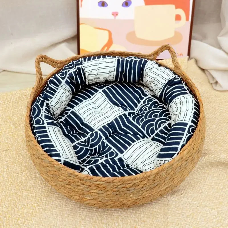 Rattan Cat Bed Basket