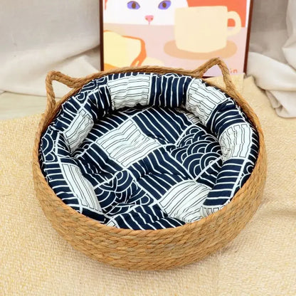 Rattan Cat Bed Basket