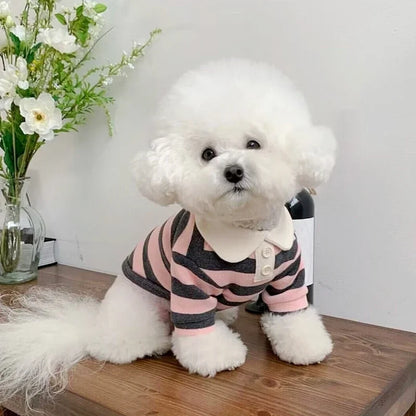 Striped Dog Polo Shirt