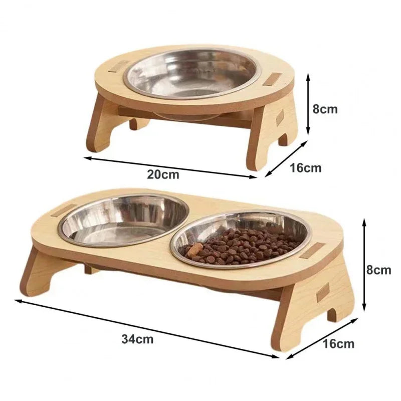 Adjustable Wooden Elevated Bowls