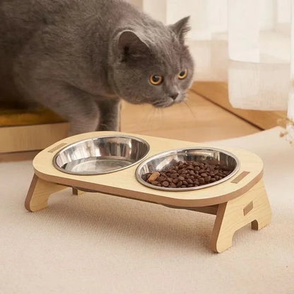 Adjustable Wooden Elevated Bowls