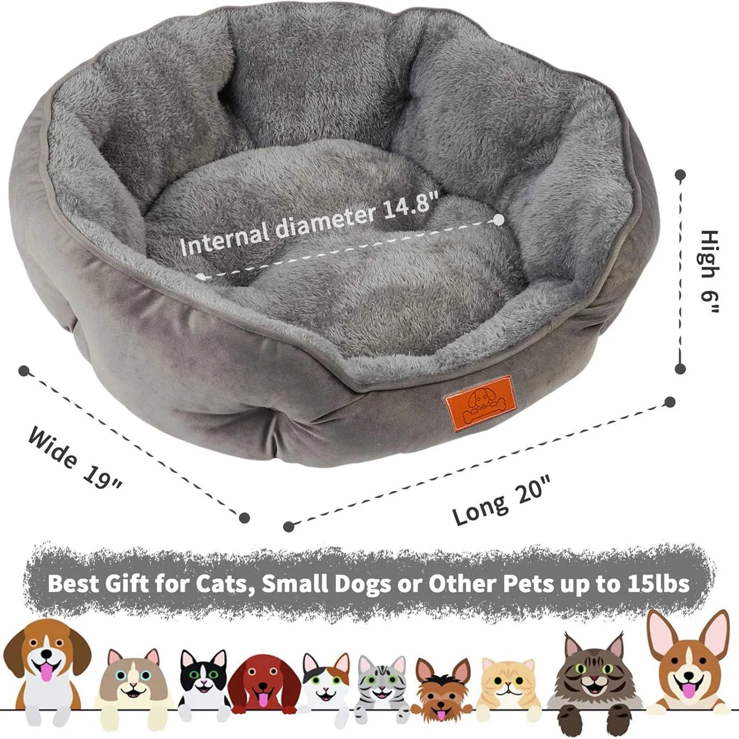 Soft Pet Bed with Non-Slip Base