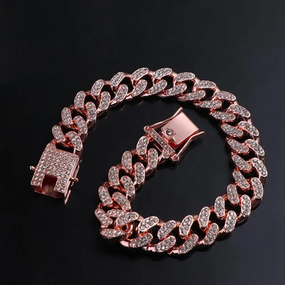 Rhinestone Dog Chain Collar