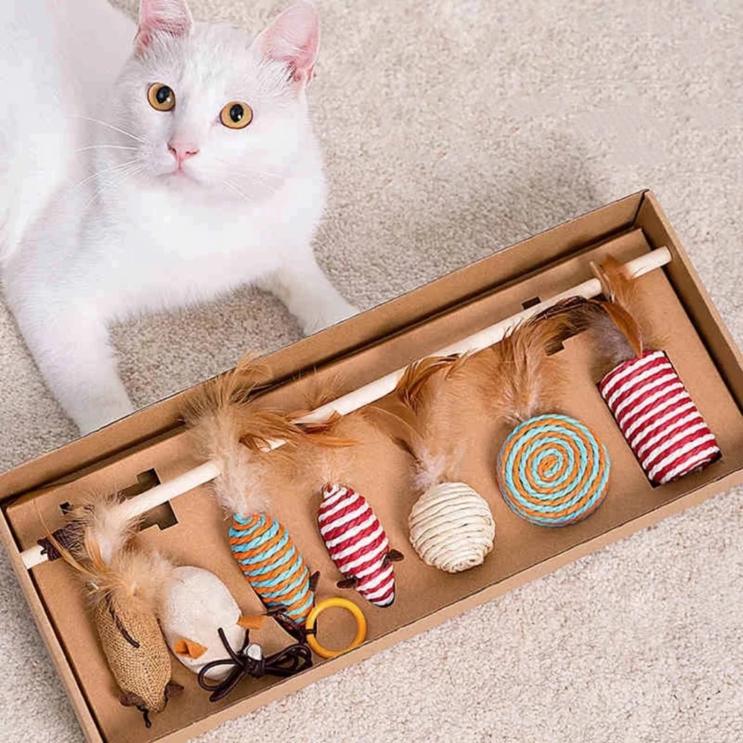 Wooden Cat Teaser Set