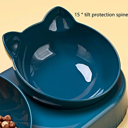 Tilted Cat Feeder Set