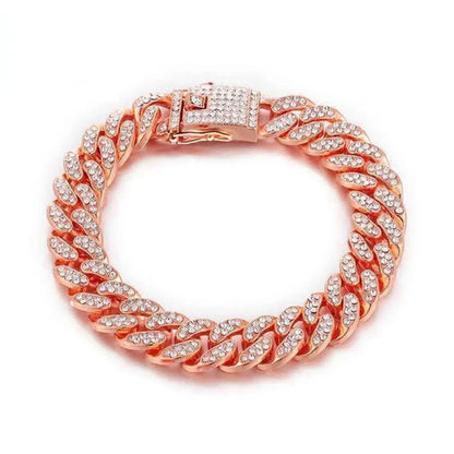 Rhinestone Dog Chain Collar