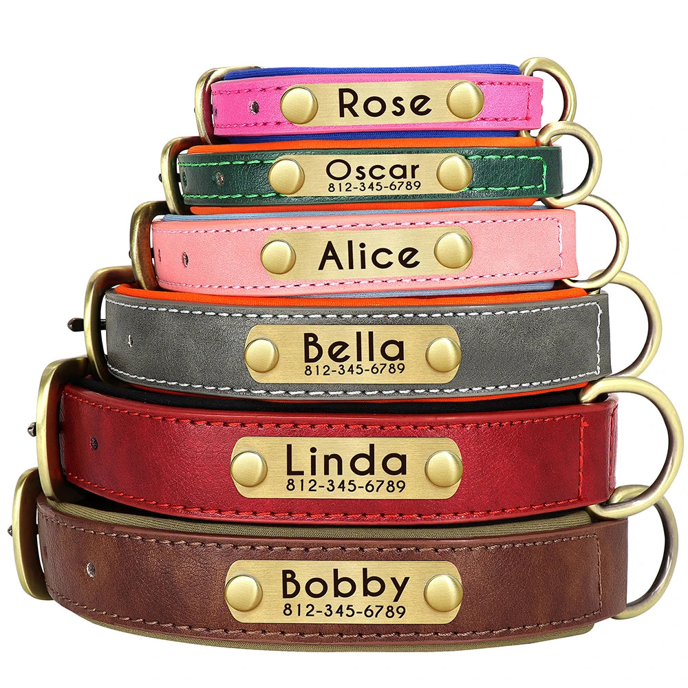 Custom Leather Dog Collar Set