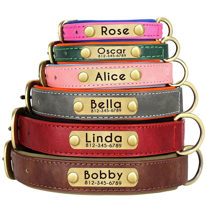 Custom Leather Dog Collar Set