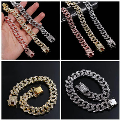 Rhinestone Dog Chain Collar
