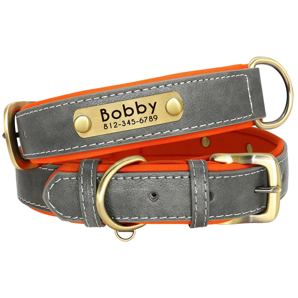 Custom Leather Dog Collar Set
