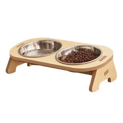 Adjustable Wooden Elevated Bowls