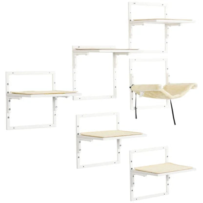 Cat Shelf & Tower Set – Wall-Mounted Climbing Furniture with Toys, Training Aids & Snack Holders