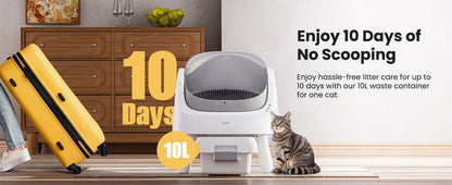 Automatic Self-Cleaning Cat Litter Box – Sensor Activated, Low Noise, Open-Top with Removable Tray