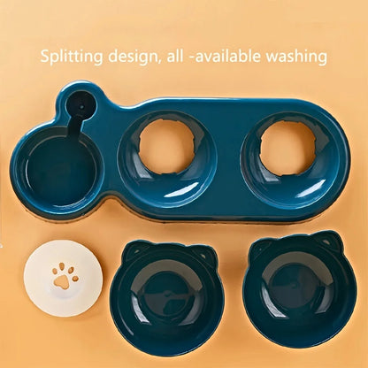 Tilted Cat Feeder Set